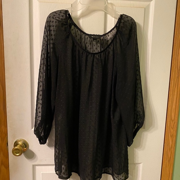Sheer black Polka Dot tunic - Picture 1 of 2